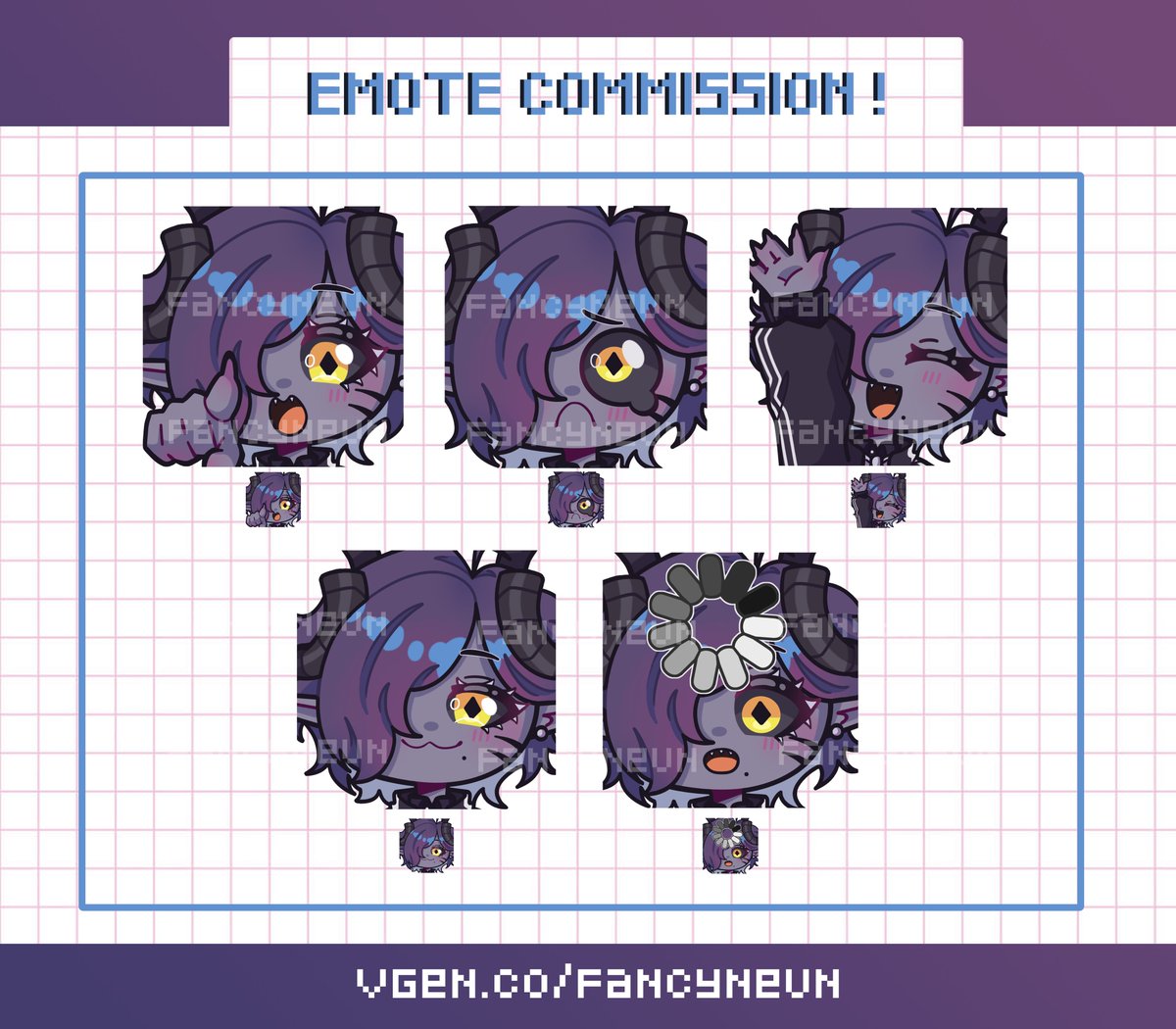 [CUSTOM CHIBI EMOTES]   
─ commission done for NokoNoah !    

go to my VGen to get yours !  
🔗 link below 

 #VGen #VGenComm