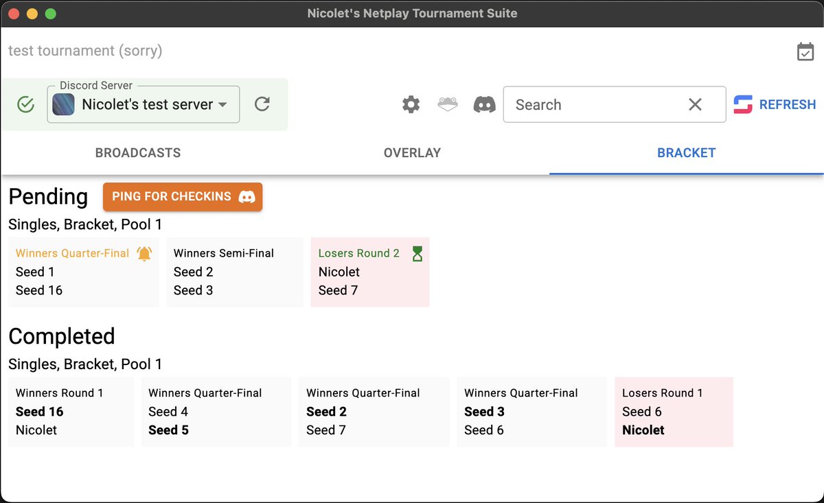 Announcing!! Nicolet's Netplay Tournament Suite (NTS)

After 18 months, with the official release of Slippi Launcher 2.12.0, Nicolet's NTS is now ready for public release!

You've seen it in action at Only Noobs, Waddle Wednesday, Gaylee, and maybe your tournament next!

dl ⬇️