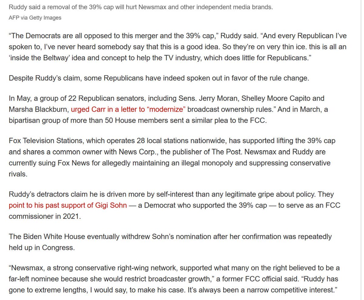 LauraLoomer's tweet image. .@Newsmax CEO Chris Ruddy @ChrisRuddyNMX continues to show the world, and especially the conservative movement, how much of a selfish leftist he truly is. Ruddy opposes both the Nexstar-Tegna merger and the proposed FCC ownership rule change. His opposition only empowers the left…