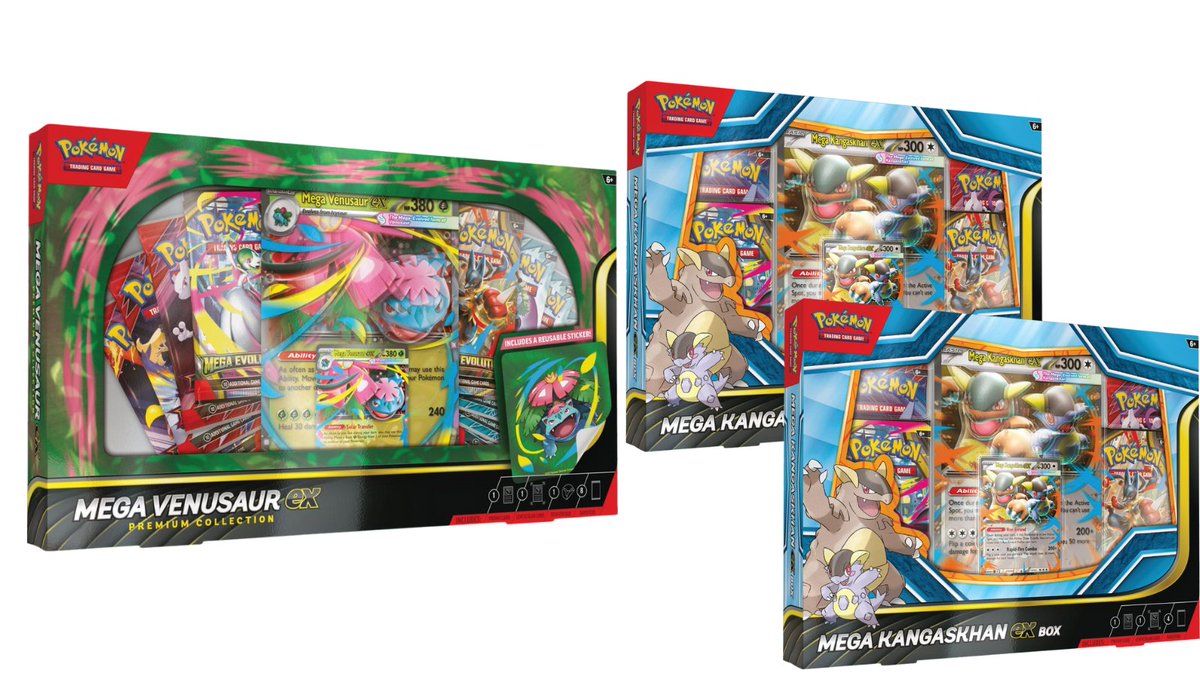 Buy One, Get TWO Free!  

Kangaskhan and Venusaur ex Bundle! 
Just add the Venusaur to your cart and TWO Khangaskan boxes will automatically be added.

$87.99 for Drops Customers

forgeandfiregaming.com/pokemon/mega-v…

*Ships Thursday*

Deleted previous post to better clarify wording.