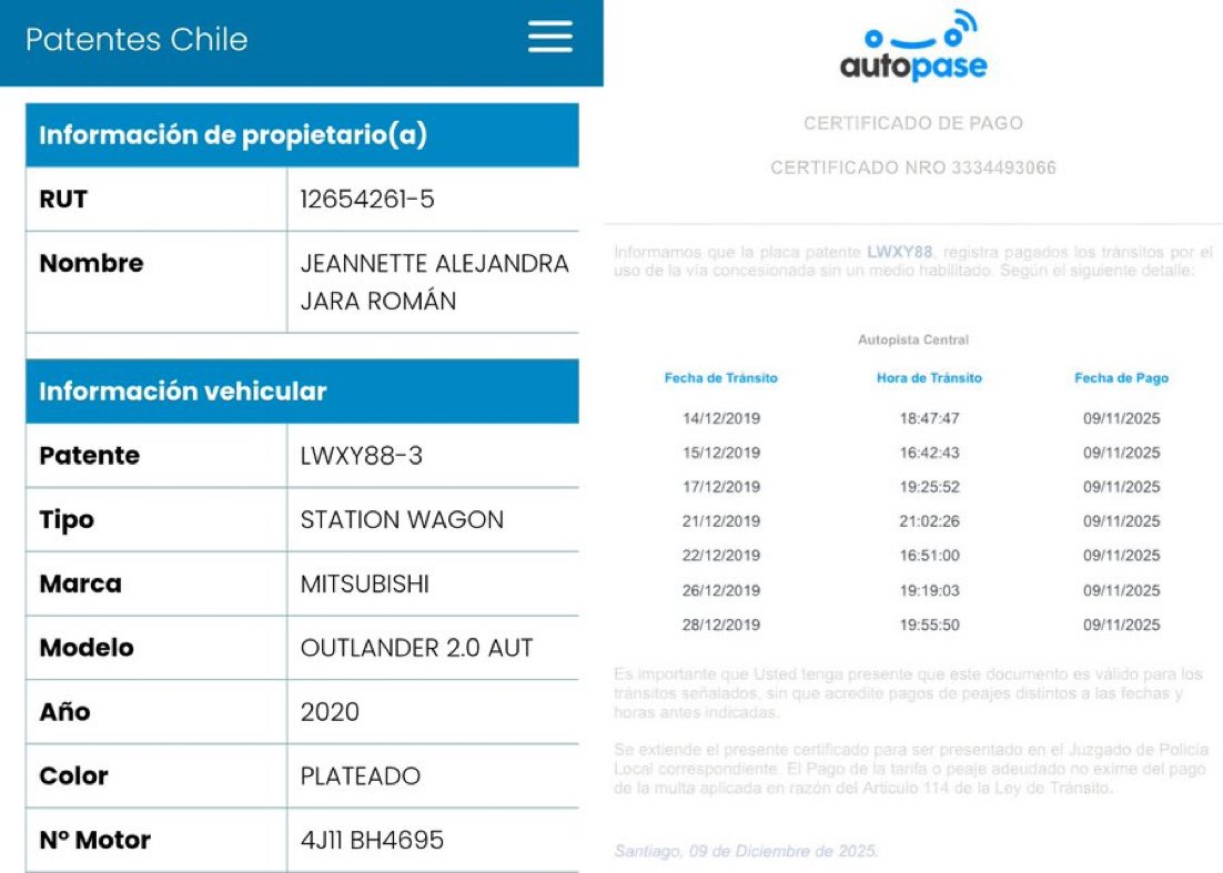 La candidata comunista <a href="/jeannette_jara/">Jeannette Jara Román</a> le mintió al país en el #DebateAnatel2025 ya que pagó el 9 de noviembre de este año su multa de Tag. 
Pillada nuevamente.