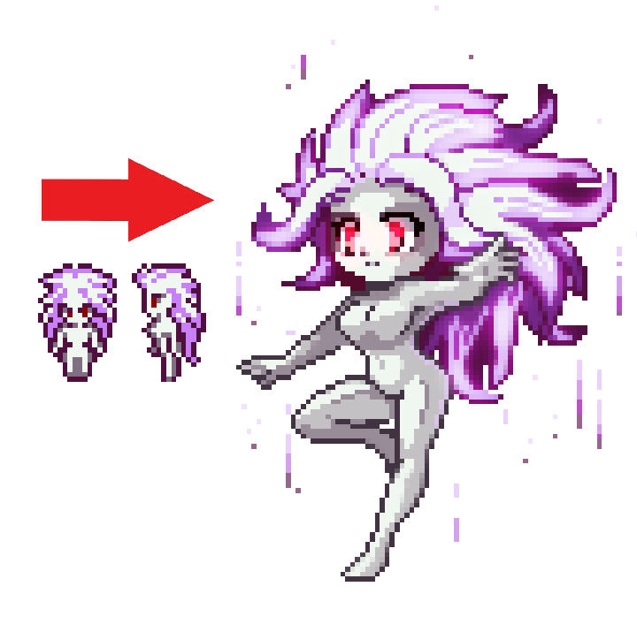 kamotachi's tweet image. Here’s Terra’s Esper form in higher-res pixel art! ✨🔥
Had a lot of fun pushing the colors, energy and hair.
#pixelart #FFVI #FinalFantasy