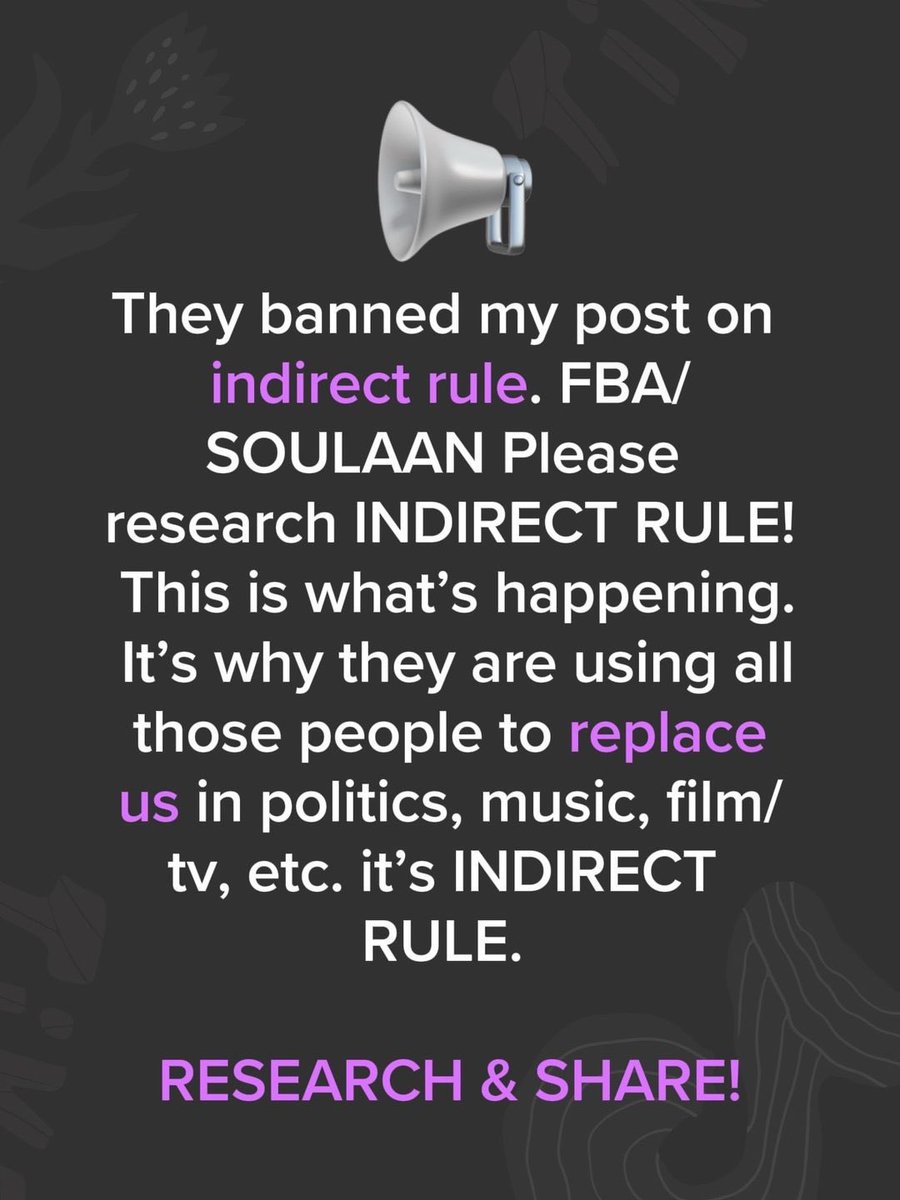 OriginalBLKAmer's tweet photo. They BANNED MY POST ON TT.
Placing African & Caribbean, immigrants, raccoons in politics, in music, tv and film is called INDIRECT RULE. It’s been cold in Africa and Asia and South America for decades.
They put puppets in control.
#indirectrule https://t.co/7fJT9hRzps