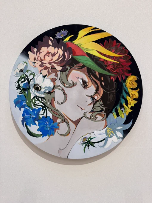 先日米山舞さんの個展お邪魔してきました 筆致見るの大好きマンなのでアナログの生の質感だいすき どの展示作品もアプローチが違って見応えがすごかった