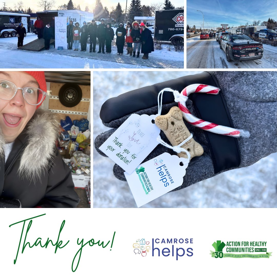 action4hc's tweet image. Amazing day at the Charity Checkstop with Camrose Police Service and Camrose Helps! 

Even in –20°C, Camrose showed up with food and supply donations. Huge thanks to Zoila de Paz and everyone who supported! 

#Camrose #AHC #CommunitySupport #RuralAlberta #InclusiveCommunities