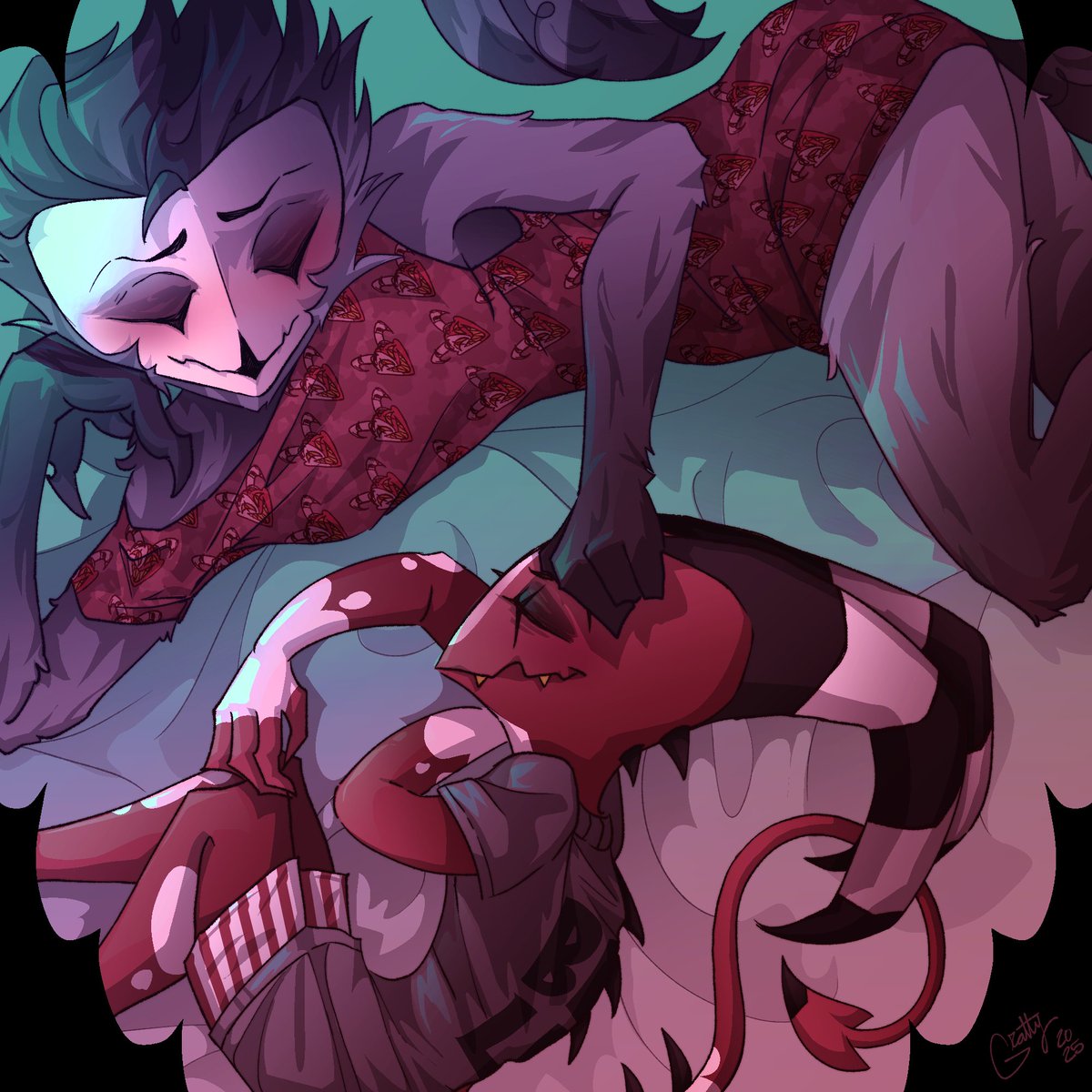 currently obsessed with the bird and the imp ❤️ #helluvaboss #stolitz

his shirt says bird luvr or brd lvr idk :3