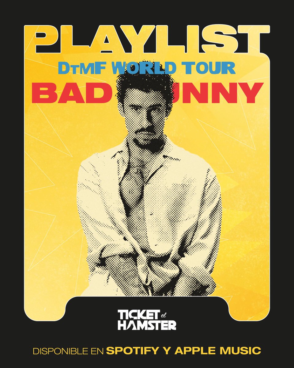 ticketelhamster's tweet image. 🚨La PLAYLIST con el setlist de Bad Bunny en PR ya está aquí… ¿Están listxs? 👀

🟢Spotify: open.spotify.com/playlist/6bwUk…

🍎Apple Music: music.apple.com/mx/playlist/ba…

#Badbunny @sanbenito #Playlists #setlist #dtmfworldtour @ocesa_total @SpotifyMexico
