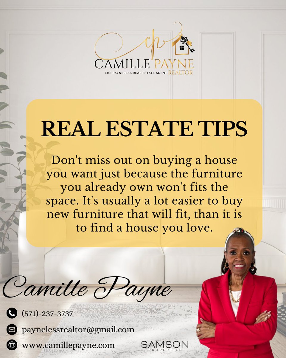 camillempayne's tweet photo. Call me today and let’s get you HOME.

Camille Payne
Real Estate Agent
Samson Properties
(571) 237-3737 | paynelessrealtor@gmail.com
https://t.co/eQCMvfgYNY

#GainesvilleVARealEstate #NorthernVirginiaHomes #GainesvilleVARealtor #HaymarketVARealEstate #NoVARealEstateMarket https://t.co/rBjGwWbD1h