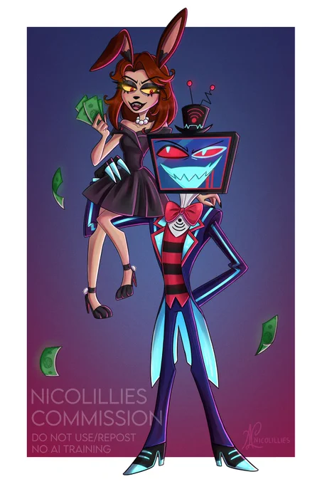 Vox comm for honey-oak! thank you for the opportunity to draw this for you #HazbinHotel