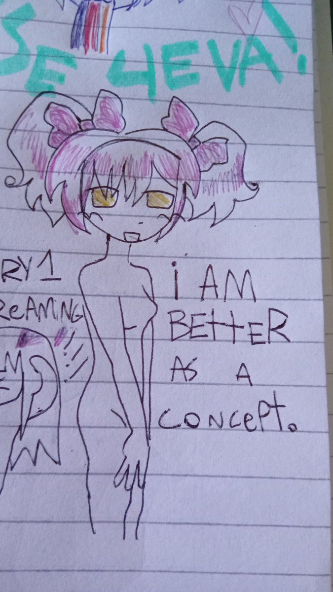 Sorry fellas i havent had time to draw and im focusing more on my mental health,i dont have inspiration to draw anything fear and hunger related so take a little madoka as a treat