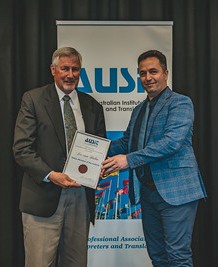 Congratulations to Joe van Dalen, ex-Chair of the AUSIT SA/NT Branch (2014–25) and Secretary for 4 years before that, on being awarded an AUSIT Fellowship. preting profession. A well-deserved honour for an exceptional practitioner.