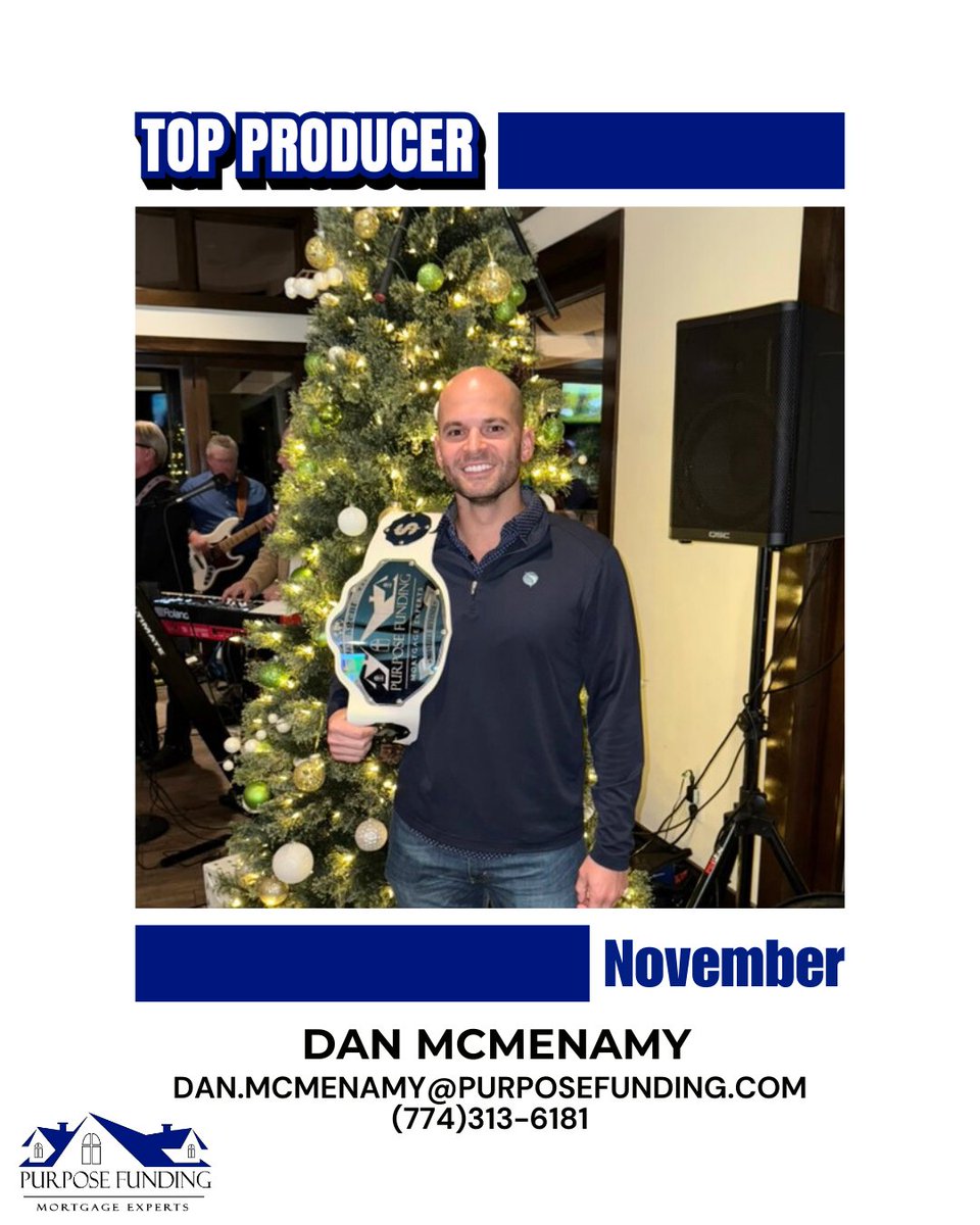 purpose_funding's tweet photo. 🎉 Congrats to our November Top Producer — Dan McMenamy!
Dan continues to raise the bar with his dedication and care for our clients. Cheers to another month of excellence —and to earning Top Producer two months in a row! 👏
📲 (866) 577-3863
💻 https://t.co/fKclnv7Aco
#HomeLoans https://t.co/SZUlY5FV6G