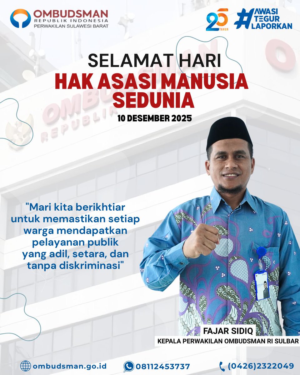 ORIsulbar137's tweet photo. Hak asasi manusia adalah dasar dari keadilan, perdamaian, dan kemakmuran untuk semua orang di mana saja.
 
#HariHakAsasiManusia #HakAsasiManusiaSedunia #HumanRightsDay #Keadilan #Kesetaraan https://t.co/WgPG4dHCGP