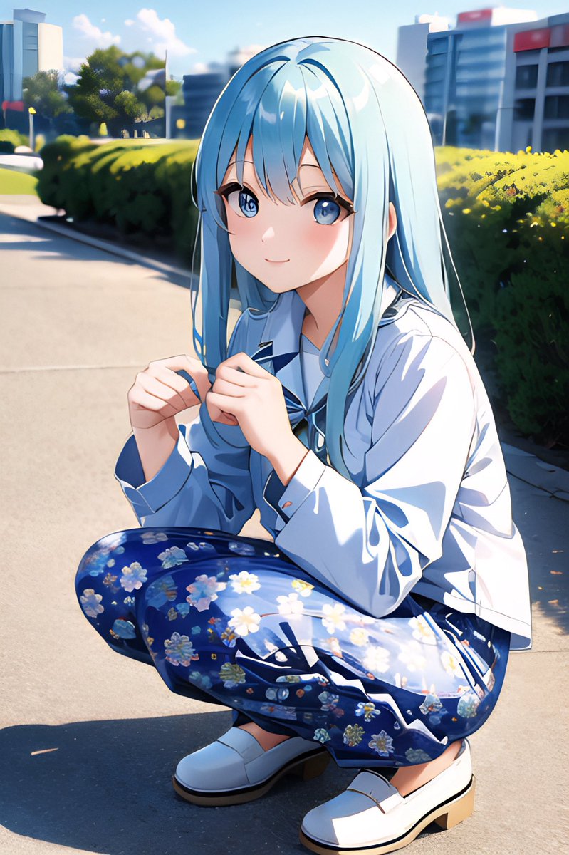 みずいろページ AIイラスト #2900水色髪ちゃん みなさま、おはようございます💕💕 今年