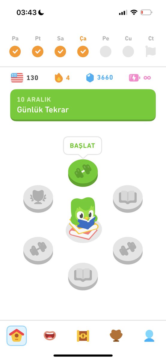 Arkadaşlar ben duolingoyu bitirdim..