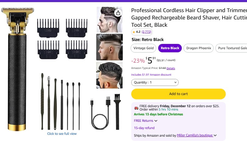 D26585421D's tweet image. Good reviews and a crazy price. Amazon has this cordless hair clipper and trimmer kit for men on sale for $5.91. Easy pickup for a backup groomer.

amzn.to/48LaA6m
ad

#AmazonDeals #GroomingKit #HairClippers
