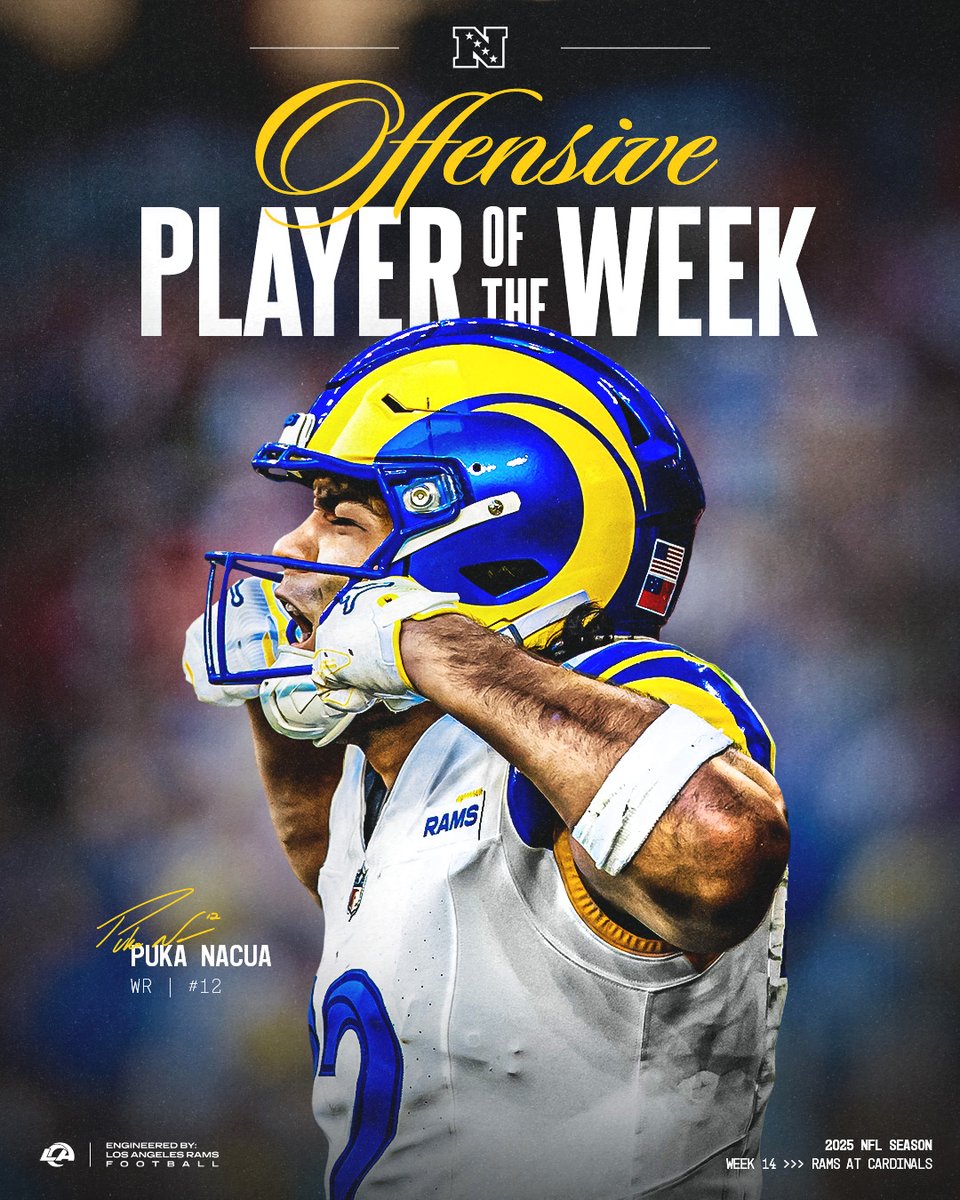 Epitome of a pLAymaker.
Congrats to @AsapPuka on being named NFC Offensive Player of the Week! 👏 #ProBowlVote