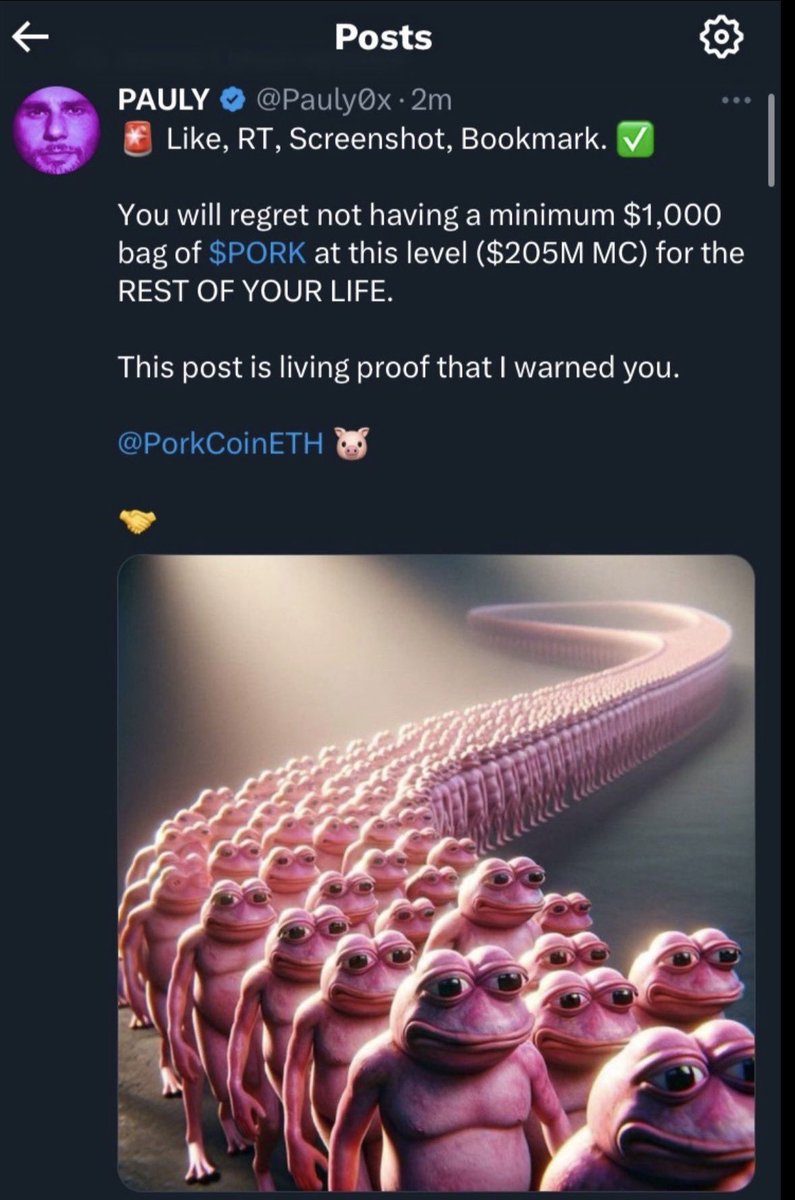 “And we told you all to take profits literally the ENTIRE time.”

These profits? Fraud. $PORK