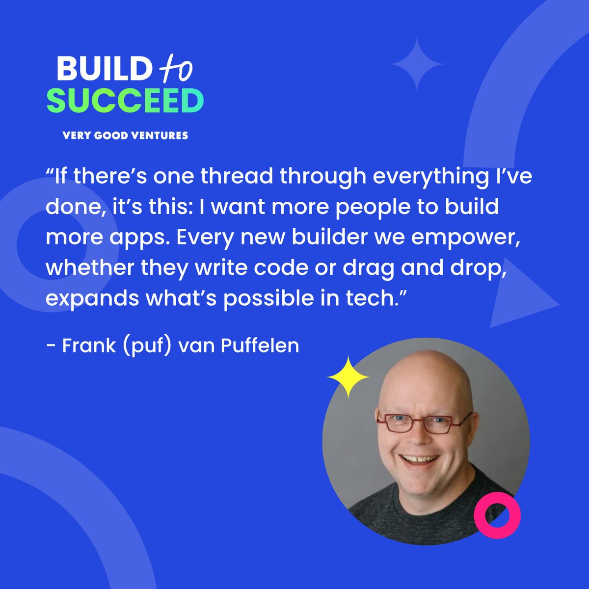 puf's tweet image. &amp;gt; "If there's one thread through everything I've done, it's this: I want more people to build more apps. Every new builder we empower, whether they write code or drag and drop, expands what's possible in tech." — puf

Hear the full @VGVentures podcast: linkedin.com/posts/very-goo…