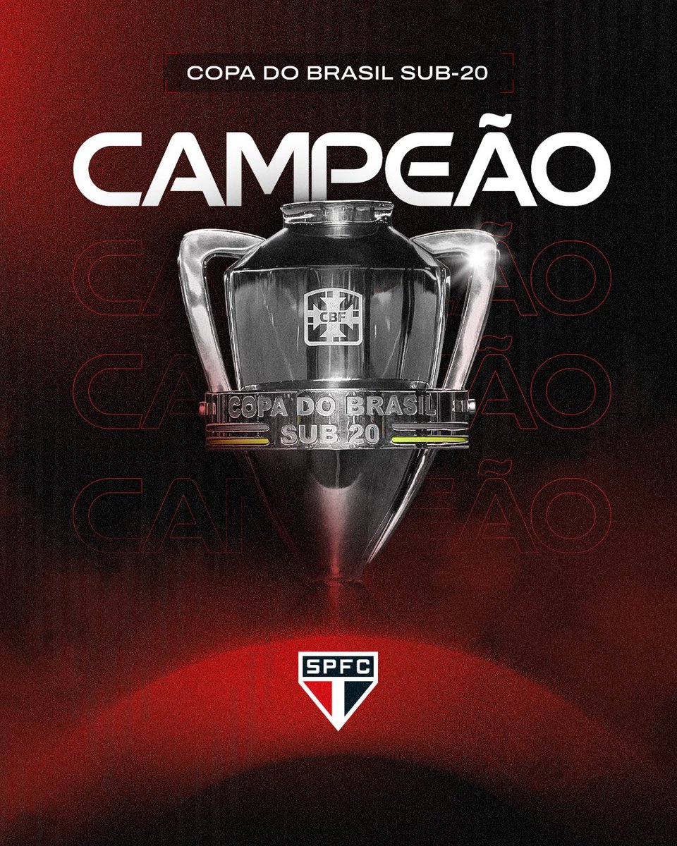 SaoPauloFC's tweet image. 🏆 CAMPEÃO DA COPA DO BRASIL SUB-20!

O Tricolor venceu o América-MG na decisão por 2 a 1 e levou o troféu pelo segundo ano consecutivo e quinta vez na história!

#MadeInCotia
#VamosSãoPaulo 🇾🇪