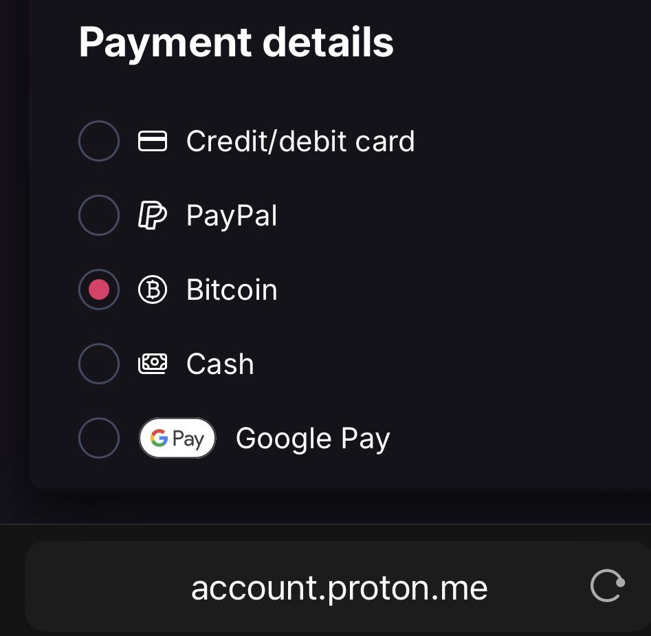 Just paid for 2 years of <a href="/ProtonMail/">Proton Mail</a> Unlimited using shielded Zcash

Wait, but aren’t the Proton guys a bunch of toxic bitcoin maximalists? How is this even possible?

Well, I’m glad you asked: <a href="/zashi_app/">Zashi</a> has a “pay” feature that effectively swaps your shielded ZEC for BTC, ETH,