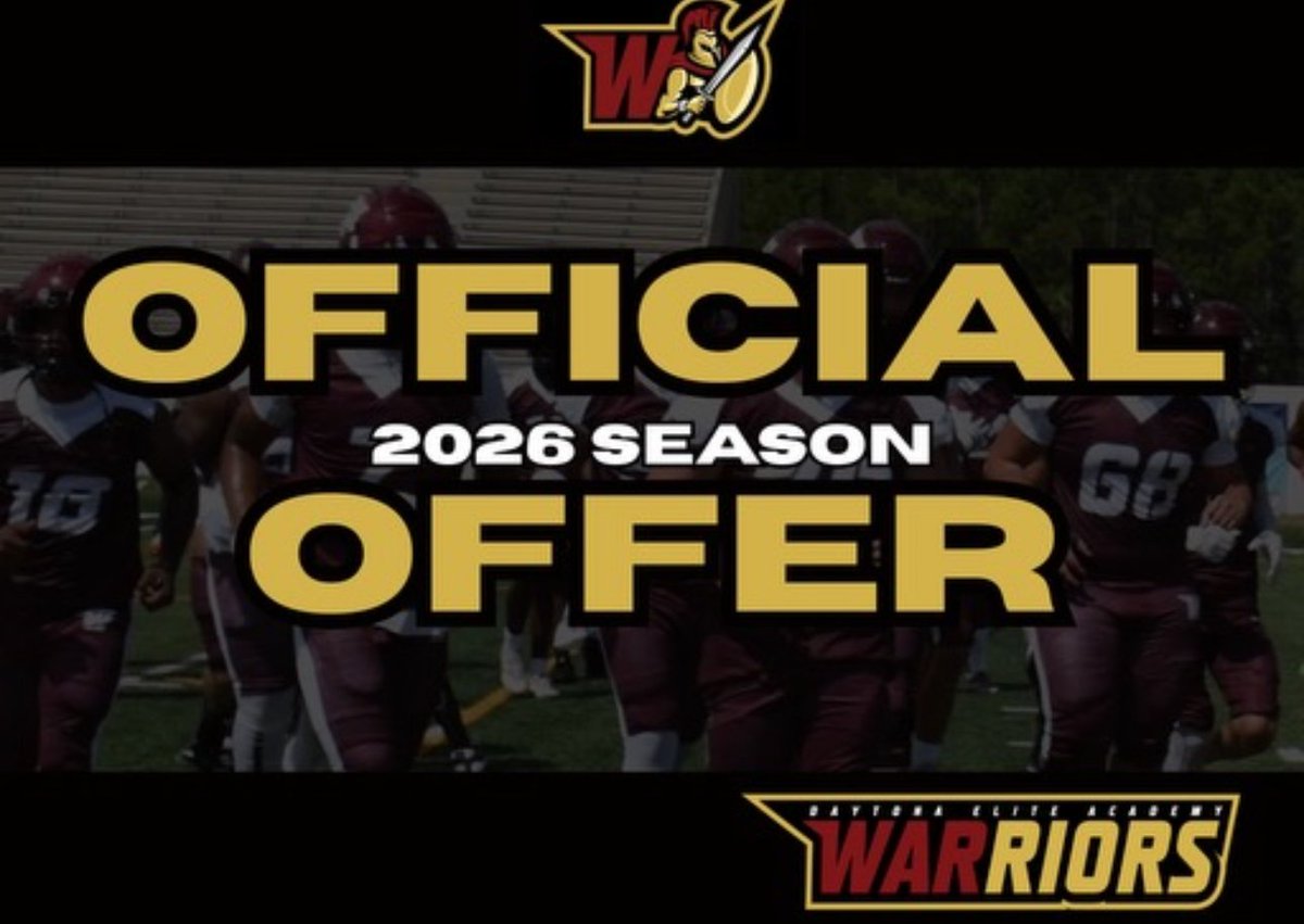 After talking with Coach Brown I'm blessed to say I've received an offer from Daytona Elite!!!!
<a href="/Coach_Charlie38/">Charlie Washington</a> 
<a href="/CoachPTurner/">Patrick Turner</a> 
<a href="/damehova9/">Damon Simmons</a> 
<a href="/DanLaForestFB/">Dan LaForest 🏈</a> 
<a href="/FootballCounty1/">Michael Lischio Jr.</a> 
<a href="/FLPrepVarsity/">FL Prep Varsity</a> 
<a href="/FLgridironpreps/">Florida Gridiron Preps</a>