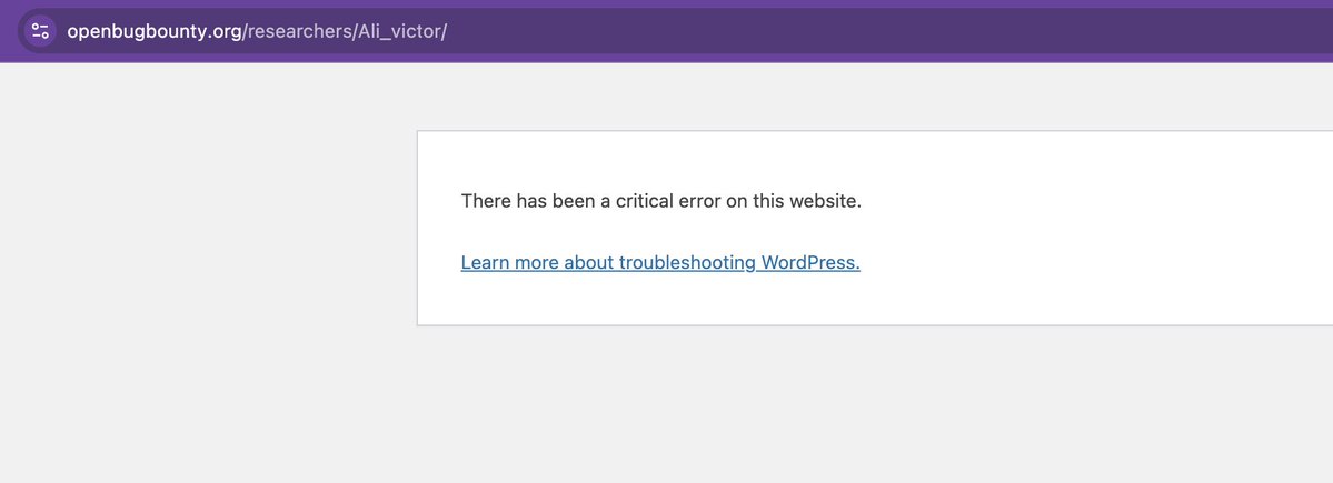 amrayupon's tweet image. There&apos;s some irony in this critical error on openbugbounty.org 😅