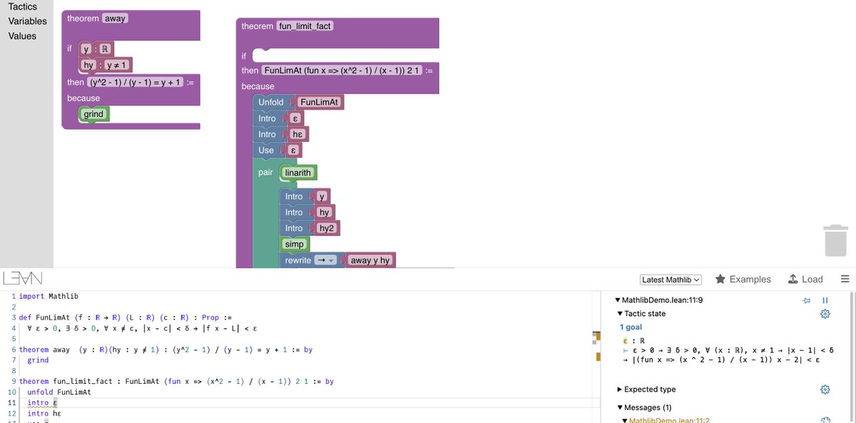 AlexKontorovich's tweet image. Real Analysis, The Game (v0.1) is DONE!!

44 Worlds

138 Levels

All your old favorites like Bolzano-Weierstrass and Heine-Borel, Uniform Convergence and Riemann Sums, and the biggest Boss of all, the Intermediate Value Theorem! :)

Play the game here: adam.math.hhu.de/#/g/AlexKontor……