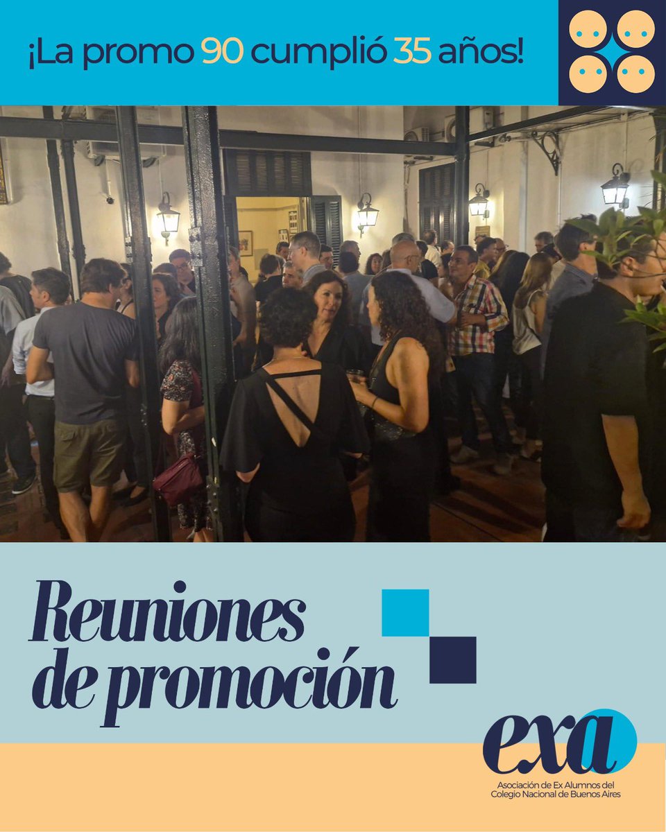 aexcnba's tweet photo. El viernes 5/12, la Promo 1990 celebró sus 35 años de egresados en la AexCNBA 🫂 https://t.co/Hl0wWtQRJT