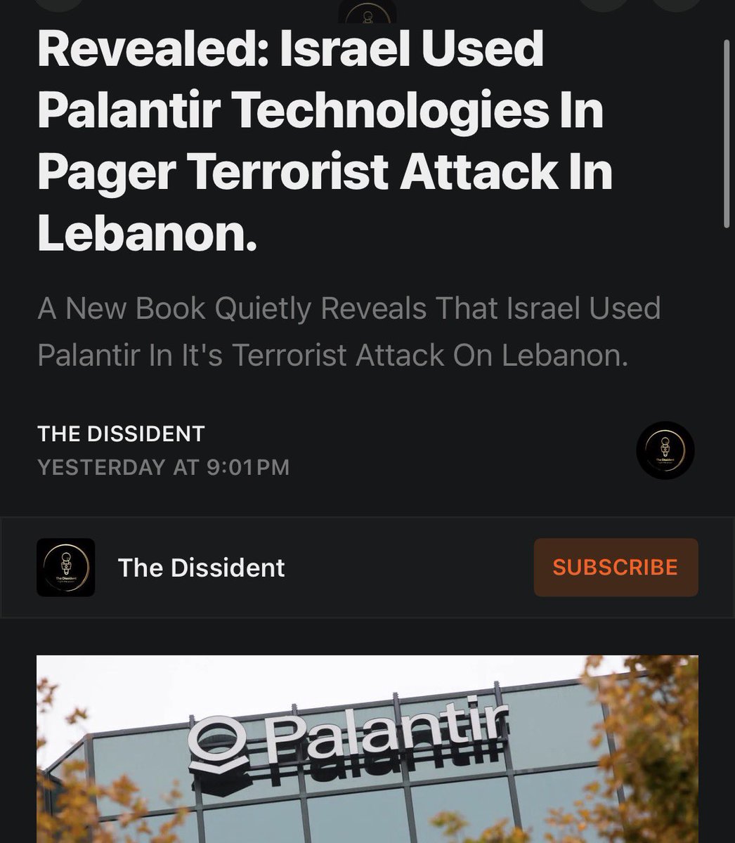 Palantir helped murder multiple Lebanese children, terrorize the entire country  of Lebanon and carry out the war crime of perfidy open.substack.com/pub/the307/p/r…