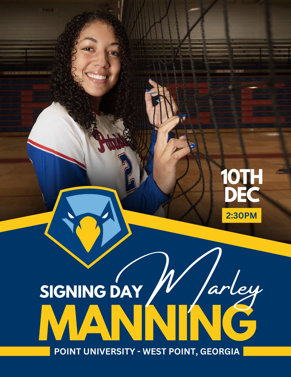 🎉 Congrats Marley Manning! 🎉

#PacePatriotsVolleyball celebrates your commitment to Point University Volleyball! Hard work pays off—can’t wait to see you shine! Go Skyhawks! 💙🏐

#SigningDay #PointUniversity #FutureSkyhawk
