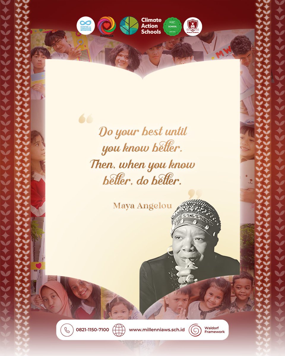 MillenniaWS's tweet photo. ✨ “Do your best until you know better. Then, when you know better, do better.” – Maya Angelou ✨

The end of the year is not about being perfect—it’s about growing, learning, and finishing with purpose.
Let’s finish this semester strong 💪

#TuesdayMotivation #GrowthMindset https://t.co/E5UO4gpxfk