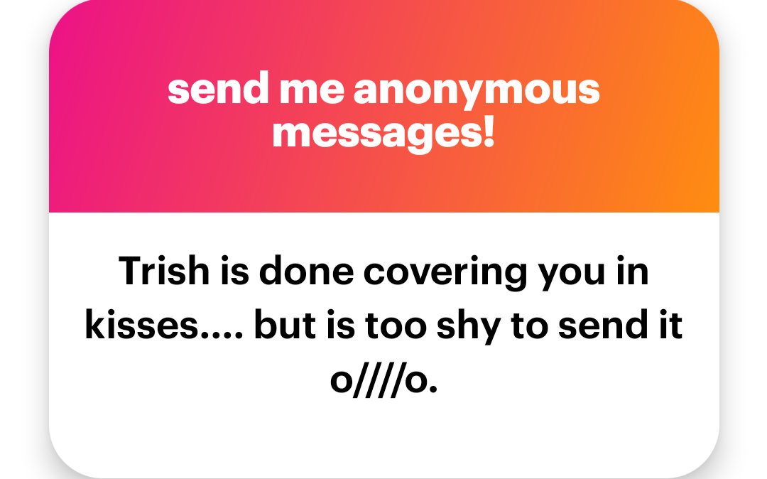 SEND IT ANYWAYS—

I've been looking forward to seeing the result.~

ngl.link/cattoimp