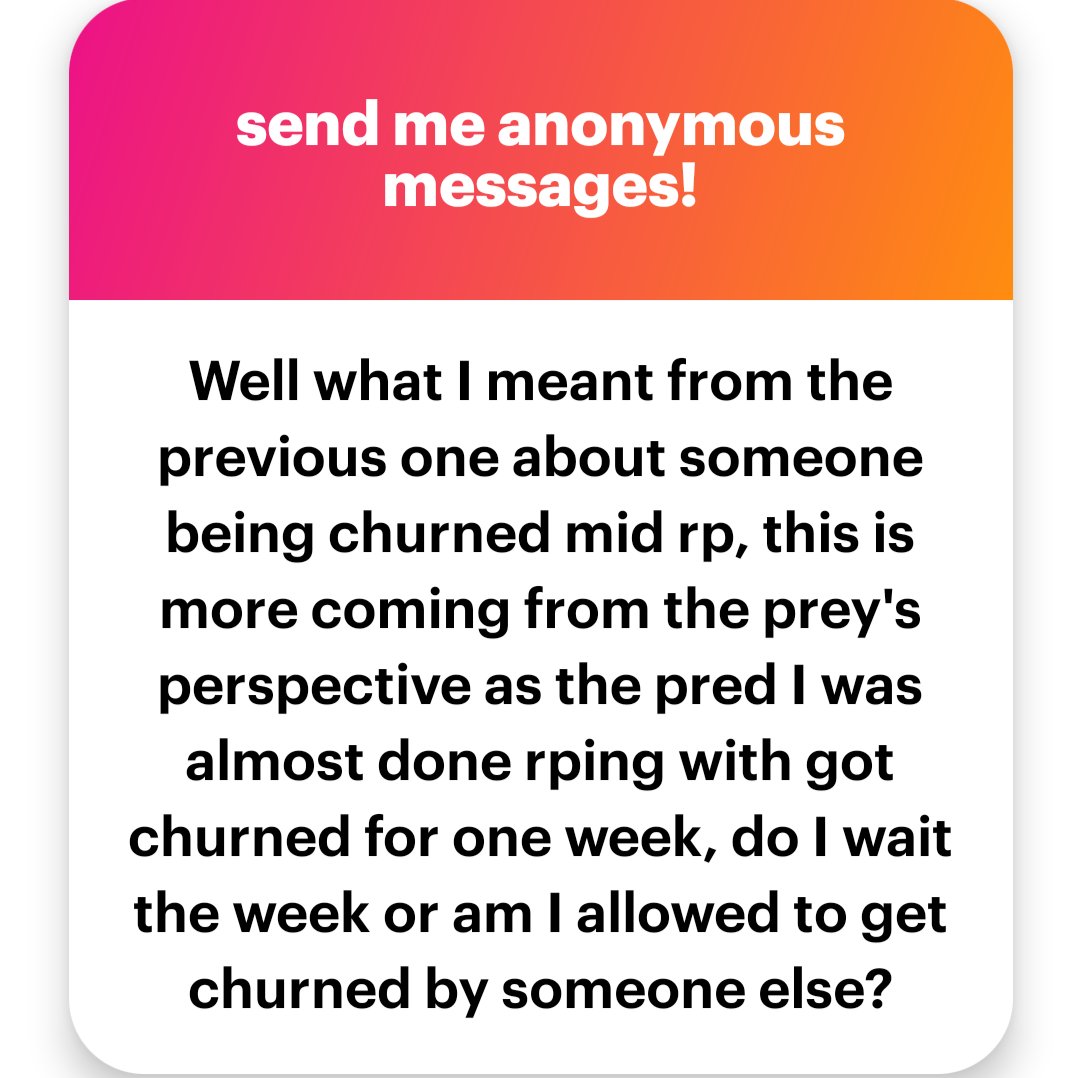 Heard! The process is still the same, ask if they're still interested in churning you when they get back.

If they aren't, my DMs are open.~

ngl.link/cattoimp