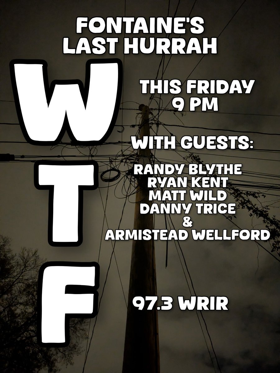 If you missed my Friday 12/5 WRIR show, here are the playlist and podcast links.
(GWAR interview 5/1/92, Randy Blythe, Ryan Kent, Matt Wild, Danny Trice, Armistead Wellford)
Playlist: spinitron.com/WRIR/pl/216520…
Podcast: vault.wrir.org/shows/20251205…
(flyer by Phil Ford)