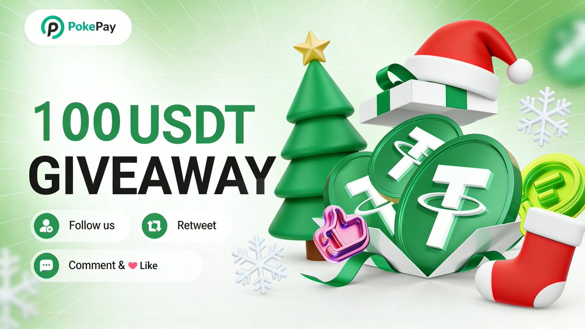 🎅✨ PokePay Christmas Giveaway is here! ✨🎄

This Christmas, we will be giving away 100 USDT in cash to a total of 50 lucky winners! 🎁💝

How to enter 👇
❤️ Like
🔁 Retweet
👀 Follow <a href="/PokePayGlobal/">PokePay</a> &amp; <a href="/PokePayFinance/">PokePay中文</a>
💬 Comment your PokePay ID

Don’t have an account yet?