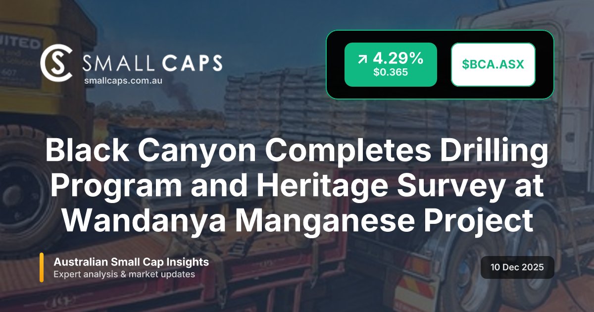 <a href="/BlackCanyon_BCA/">Black Canyon</a>  wraps up drilling + heritage survey at Wandanya Manganese Project!
Next step: resource definition and development.
👉 Read more
#Manganese #BatteryMetals #ASX

smallcaps.com.au/article/black-…