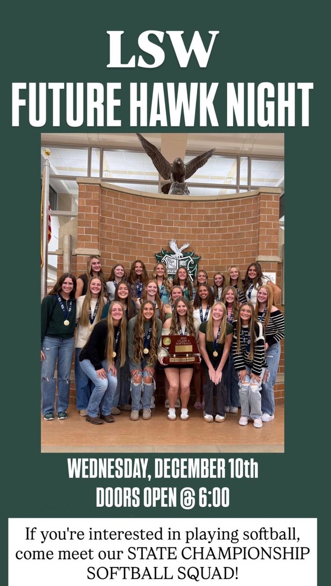 We are so excited to welcome the next class to our softball family. 💚🥎🖤