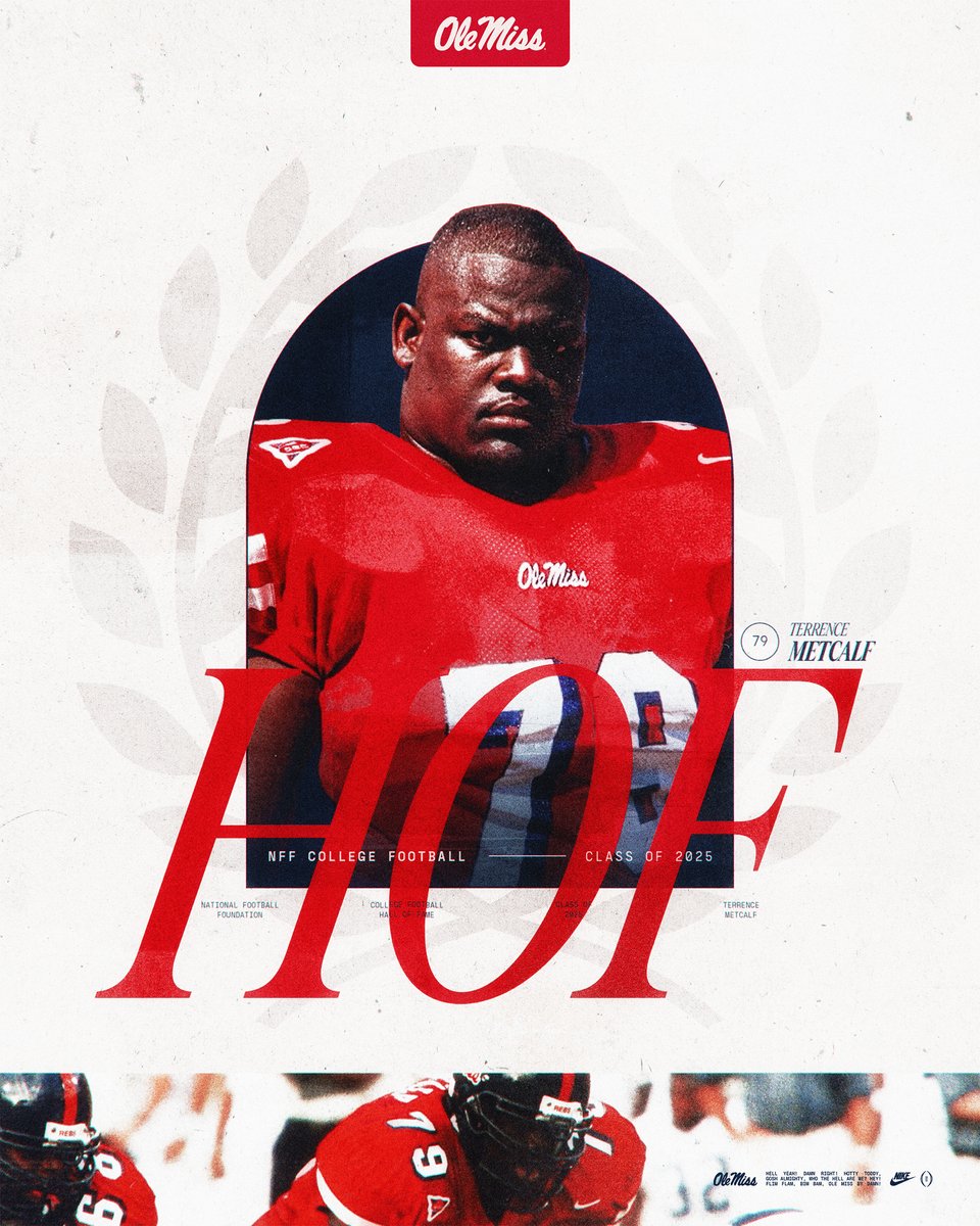 OleMissFB's tweet image. Forever a legend.

Congratulations to Ole Miss and NFL great Terrence Metcalf on his official induction into the NFF College Football Hall of Fame this evening.

@Metcalf79 | #HottyToddy