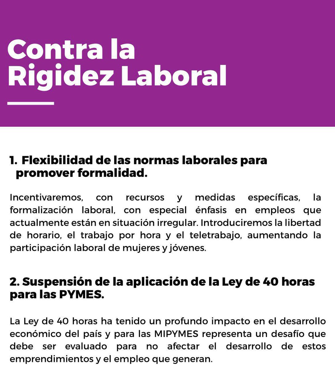 emischneiderv's tweet image. Kast se enreda y contradice su programa. Acá está clarito: suspender las 40 horas para las PYMEs. Está claro, quieren retroceder en derechos. Jara es avanzar, no perder lo que hemos ganado! #JaraPresidenta