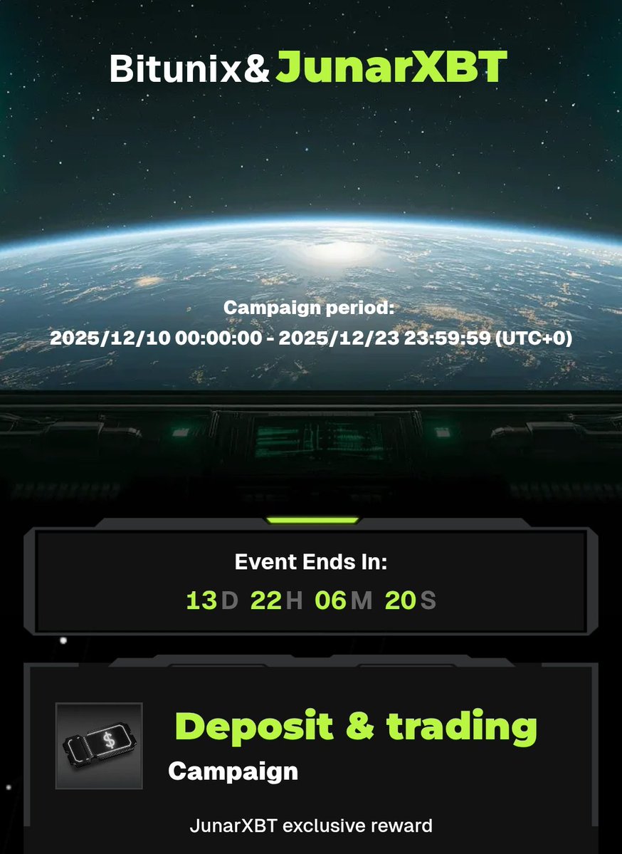 JunarXBT's tweet image. Happy to announce we get special campaigns on the #Bitunix platform

bitunix.com/activity/norma…

Note: 
If you used my Bitunix referral you will get bonuses

&amp;gt; 100$ deposit + 1 trade 100$ Bonus reward 
&amp;gt; 500$ deposit + 1 trade 500$ Bonus reward
&amp;gt; 1000$ deposit +1 trade 1000$ Bonus…