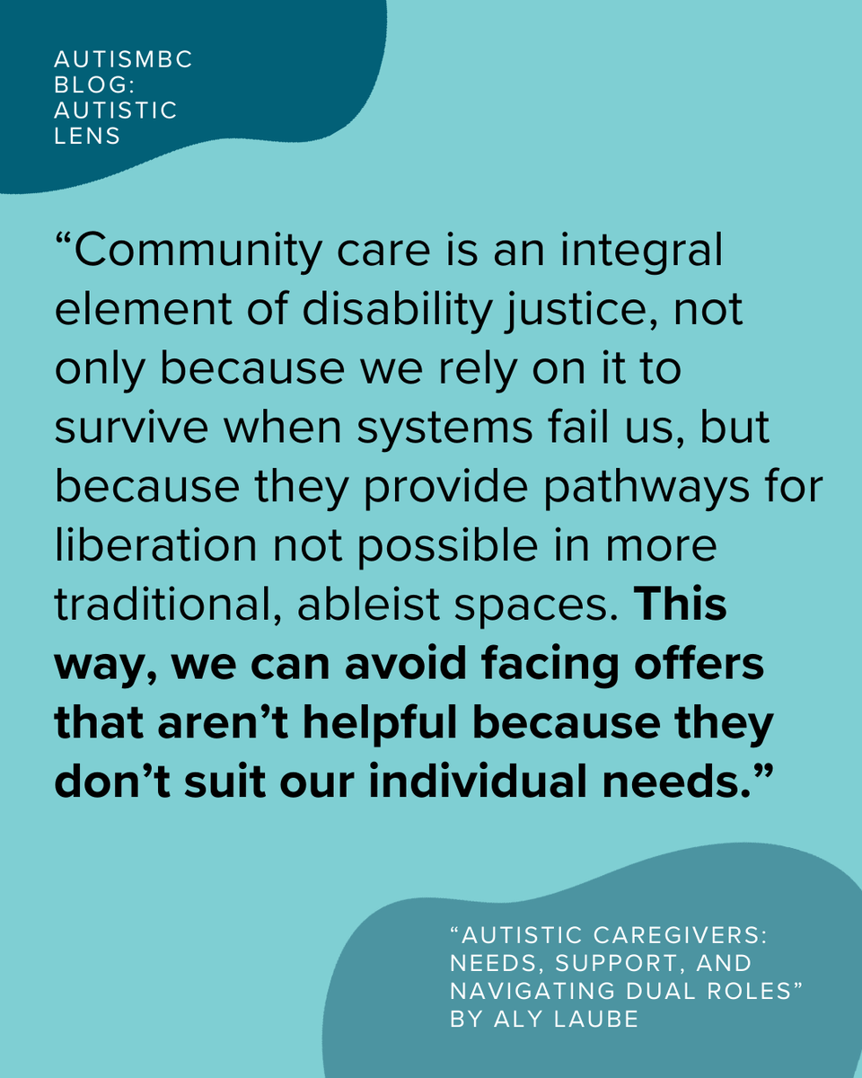 Around 1/3 autistic adults who responded to our survey are caregiver. Explore the pros, cons, and nuances of the autistic caregiver experience as well as some helpful resources in this blog by autistic caregiver on our staff, Aly Laube. autismbc.ca/blog/caregiver…