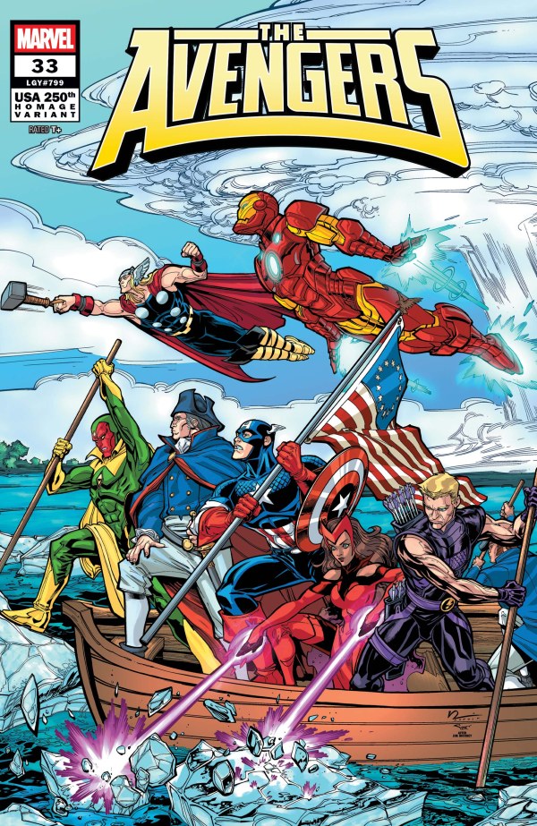 Comixfan's tweet photo. New #Marvelhomage! Avengers (2023 series) #33 / Mighty Marvel Bicentennial Calendar 1976! #marvel #homage #avengers #usa250th #bicentennial #calendar @MarvelComicsHQ @Marvel @ChadHardin https://t.co/OUr4Dttf8i