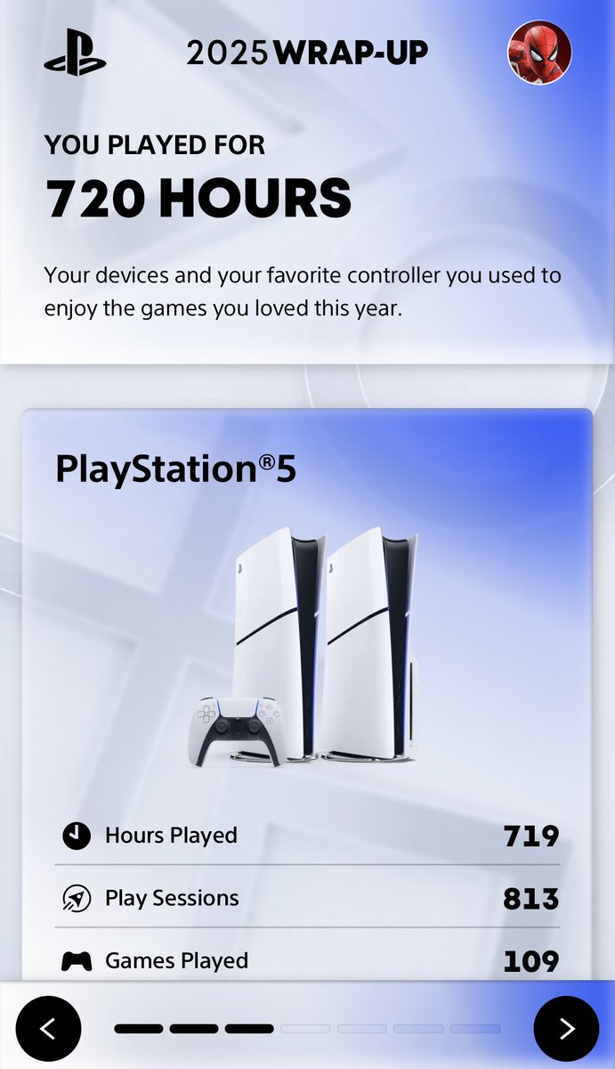 Spider_ManChris's tweet photo. Dude, even with a full time job, I still managed all this. That’s crazy! #PlayStationWrapUp2025 https://t.co/pDn8edAXbE