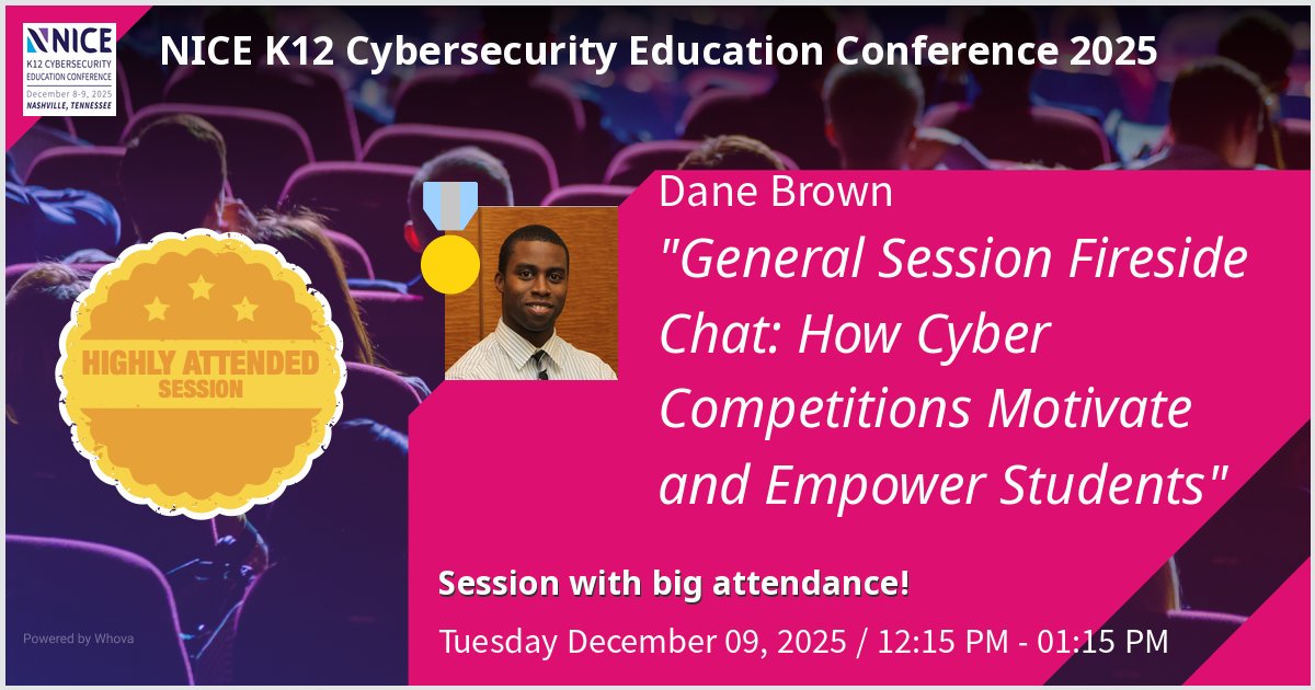 Gave a talk at NICE K12 Cybersecurity Education Conference 2025 on General Session Fireside Chat: How Cyber Competitions Motivate and Empower Students. Thanks for the great turnout!
