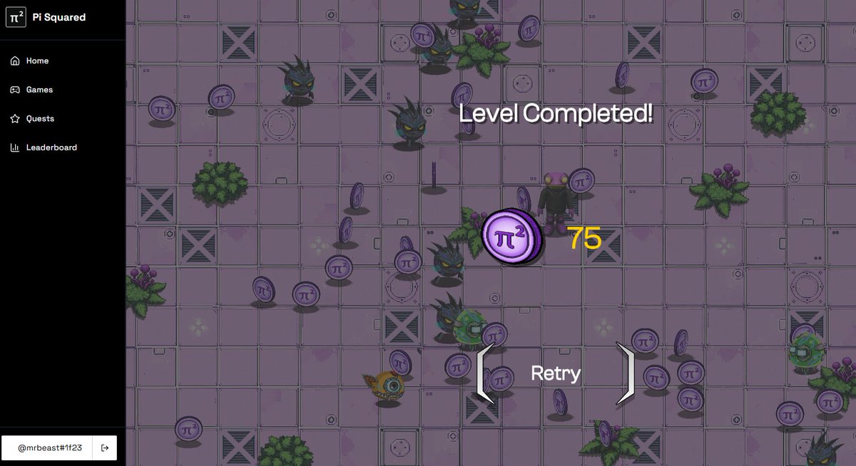 x_mrbeast's tweet image. 🤩 Have you completed @PiSquared play to earn game experience today?
 
If not, visit portal.pi2.network and experience it now!

I did pretty well:

- PI squared reactor game: 150 Final score.
- Swarm Survivor:  75 PI .

I completed the quest easily and am ranked 115th, how