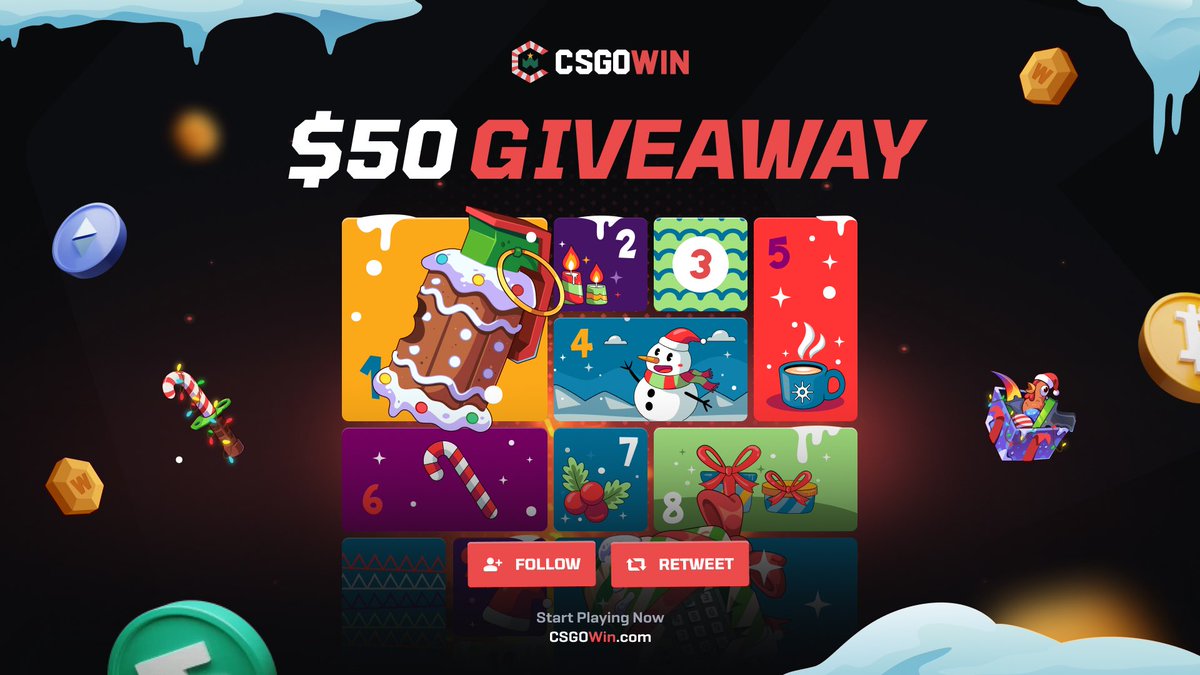 primary_kick's tweet image. To celebrate Christmas early over at CSGOWin, I'm giving away $50 to 1 lucky winner! 🎅

Make sure to check out their Christmas Calendar where you will get a random present daily - no strings attached! 💝 ➡️ csgowin.com/christmas

🎁 $50 GIVEAWAY 🎁
- Follow me &amp;amp; @CSGOWincom 👤…