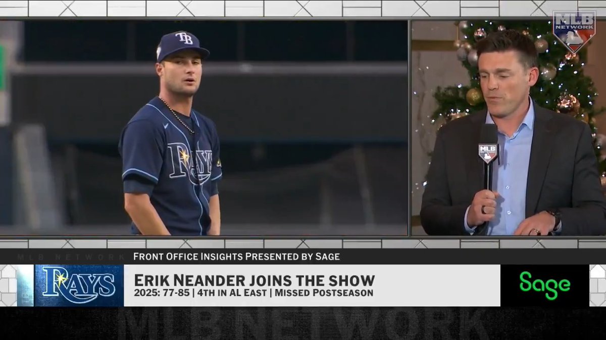 Rays President of Baseball Ops Erik Neander provides an injury update on LHP Shane McLanahan 👇

#MLBTonight + @SageUSAmerica 