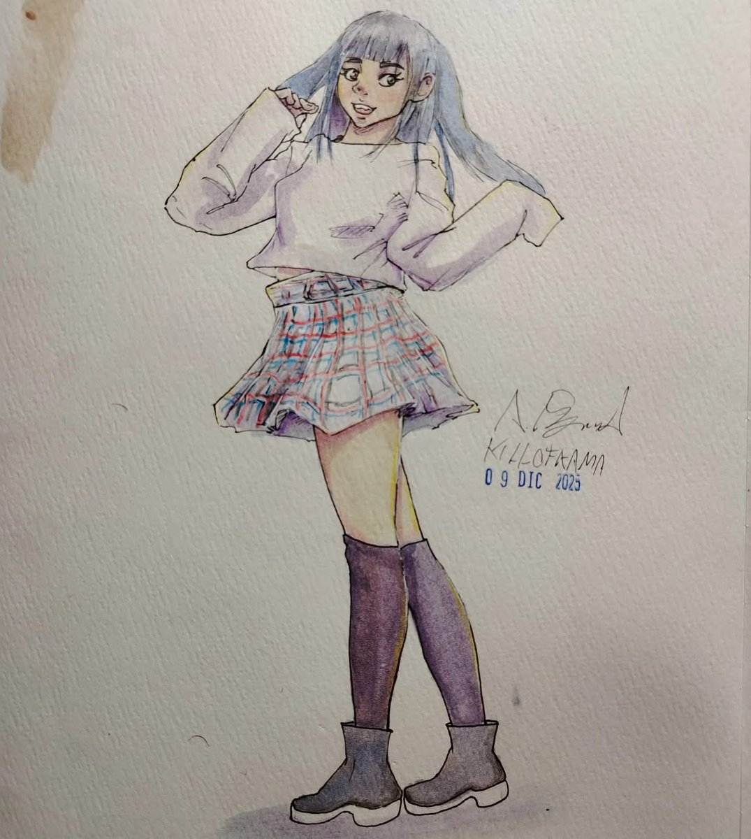 Killofkama's tweet image. #killofkama #reference #traditionalart #acuarelas #girl #mangadrawing #moda