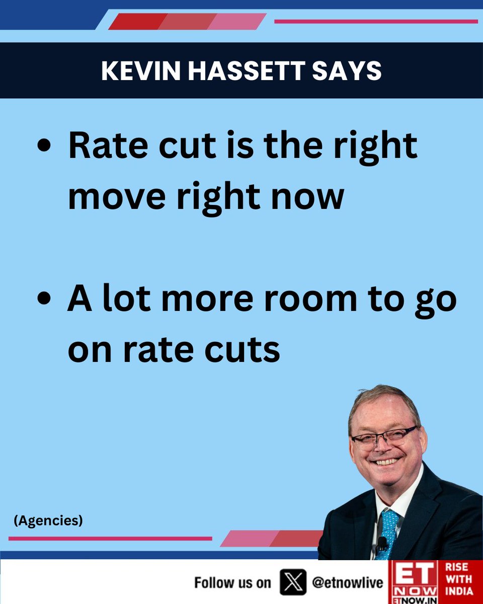ETNOWlive's tweet image. Kevin Hassett says a rate cut is the right move now and there is much more room for cuts

#KevinHassett #FederalReserve #RateCut #InterestRates #Economy #Markets